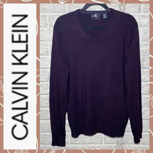 Calvin Klein 100% wool Maroon Sweater Men's Size Large